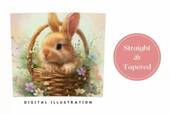 Easter Bunny Tumbler Template, Floral Bunny Tumbler Design Product Image 3