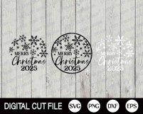 Merry Christmas 2025 SVG, Round Christmas 2025 Ornament Gift Product Image 3