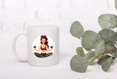 Cartoon Yoga Illustration, Wine Yoga Sublimation Product Image 3