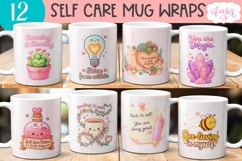 BUNDLE Self Care Mug Wrap sublimation, Mental Health Mug Product Image 2