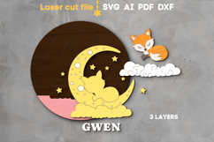 Fox Baby Name Sign SVG laser cut file for Glowforge Product Image 3