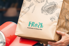 Restaurant Delivery Paper Bag Mockup Product Image 3