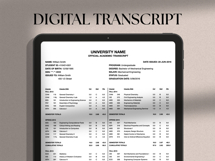 University and College Transcript Template, MS Word, docs Product Image 3