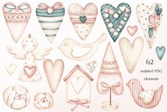 Valentines constructor. Watercolor love symbols clipart Product Image 3
