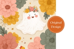 Floral Ghost Tumbler, Halloween Tumbler Template Product Image 3