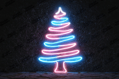 Neon Christmas Tree Glow Design for Holiday Crafts Product Image 1