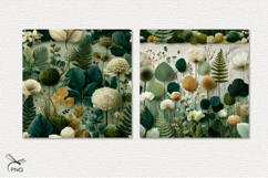Botanical patternl digital paper, background clipart Product Image 3