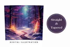 Christmas Tumbler Wrap, Christmas Forest Tumbler Template Product Image 3