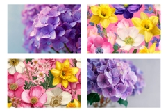 Floral Cosmetic Bag, Summer Flowers Cosmetic Bag Print Product Image 3