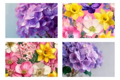 Floral Cosmetic Bag, Summer Flowers Cosmetic Bag Print Product Image 3