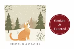 Christmas Tumbler Wrap Design, Cute Cat Tumbler Template Product Image 3