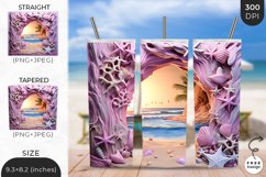 3D Tropical Breach Tumbler Wrap | 3D Sublimation Wrap Design Product Image 1