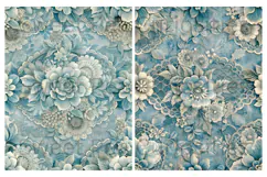 Shabby Chic, Blue, Paper, Floral, Papers, Junk Journal Product Image 3