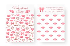 Valentine&#039;s day seamless pattern. Love, heart, kiss, arrow. Product Image 3