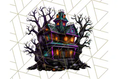 Haunted Houses Clipart PNG, Spooky Halloween Homes Product Image 3