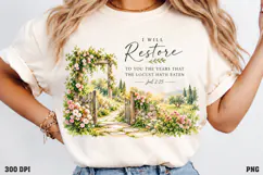 Christian Hope Shirt Design PNG, His Grace Renews My Tomorro Product Image 3