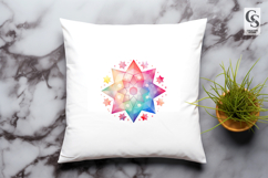 Geometric Rainbow Star Clipart Sublimation PNG Product Image 3
