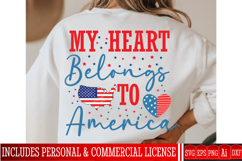 My Heart Belongs to America SVG Design,4th of July Svg Files Product Image 1