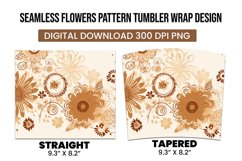 Seamless Flowers Pattern Tumbler Warp Design Product Image 3