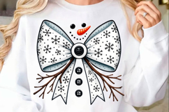 Snowman Bow Winter PNG Product Image 1