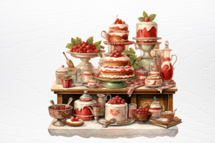 Vintage Floral Christmas Clipart PNG Product Image 3