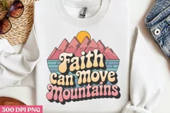 Faith can move mountains PNG, Retro Christian PNG Product Image 3