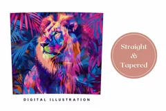 Colorful Lion Tumbler Design, Neon Tropical Leaves Tumbler Product Image 3