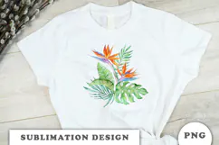 Watercolor Tropical Flowers Bouquet png Product Image 3
