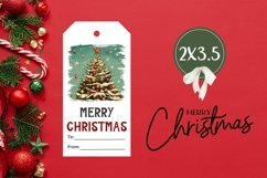 Vintage Christmas Tree Gift Tags, Winter Gift Tag Designs Product Image 3