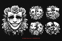 10 Bundle Dark Art Smile and Cry Mask Happy Sad Laugh Product Image 5