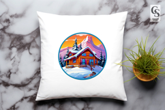 Mountain Ski Cabin clipart sublimation png Product Image 3