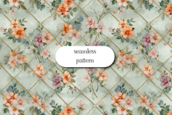 Seamless Floral Lattice Pattern Soft Watercolor Design Product Image 1
