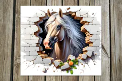 Horse & wall | 4 skinny tumbler Sublimation designs Product Image 3