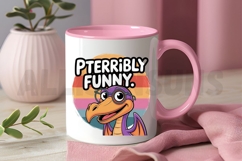 Cartoon Pterodactyl With Glasses Reads Pterribly Funny Text Product Image 3
