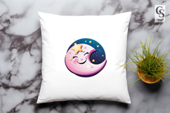 Cute Moon Star Clipart Sublimation PNG Product Image 3
