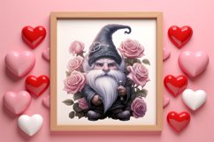 Black Gnome Valentines Day Clipart, Valentines Clipart Product Image 3