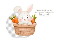 Watercolor Easter Bunny Clipart Set Product Image 4