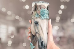 Horse and Flowers Tumbler Sublimation Wrap 20 oz Product Image 3