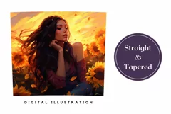Girl In Sunflowers Tumbler Wrap Sublimation Design Product Image 3