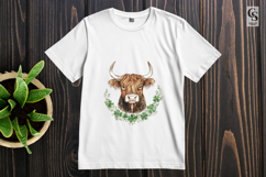 Highland Cow Shamrock Clipart St Patrick’s Day png Product Image 3