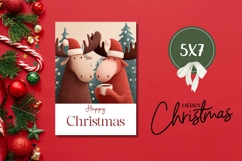 Cartoon Christmas Moose Greeting Card, Christmas Card Product Image 3