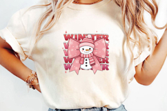 Pink Winter Snowman Sublimation,Christmas Png Product Image 4