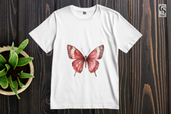 Red Butterfly Watercolor Clipart Sublimation PNG Product Image 3