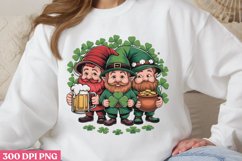 Image of Three Leprechauns Drinking Beer PNG, ST PATRICKS DA Product Image 1