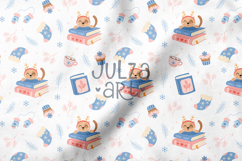 Winter Books Seamless Pattern, Cozy Bookish Background Product Image 3