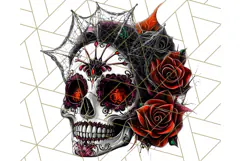 Bright Sugar Skull PNG Clipart, Halloween Colorful Skull Png Product Image 3