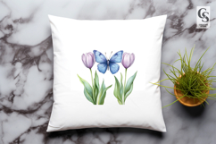Blue Butterfly Tulip PNG Set Product Image 3