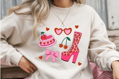 Coquette Valentine Sublimation PNG - Retro Heart Cake &amp; Leop Product Image 3