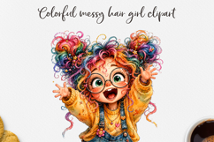Colorful Messy Hair Girls Clipart PNG Product Image 1
