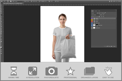 Plastic Bag With Handles Mockup Product Image 2